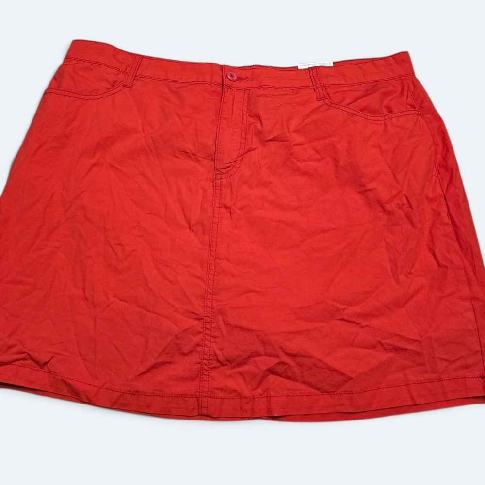 St Johns Bay Womens Red Mid Rise Skort Size 18 NWT Easy Fit